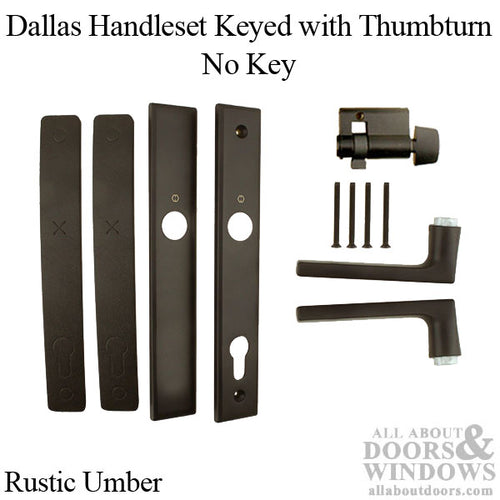 Dallas Contemporary Lever Handle, Inactive, Nonkeyed with Thumbturn,  M1643 / 2161N Set - Rustic Um - Dallas Contemporary Lever Handle, Inactive, Nonkeyed with Thumbturn,  M1643 / 2161N Set - Rustic Um