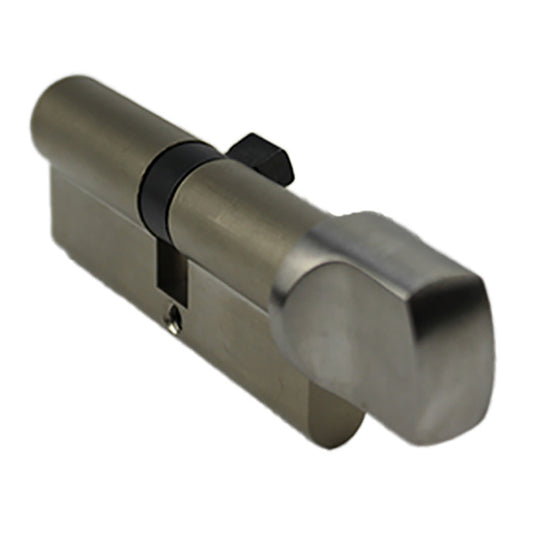40.5/45.5 Hoppe 86mm  Euro 90° Profile cylinder, small thumb turn - Stainless Steel