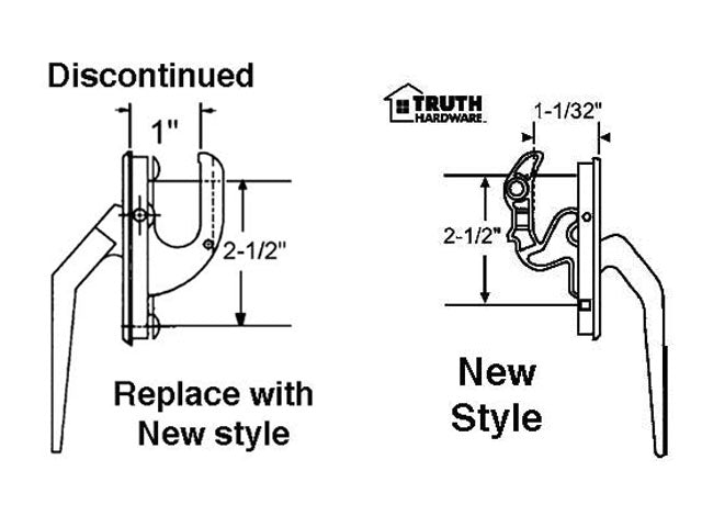 Locking Handle, Casement, 2-1/2 screw spacing - White - Locking Handle, Casement, 2-1/2 screw spacing - White