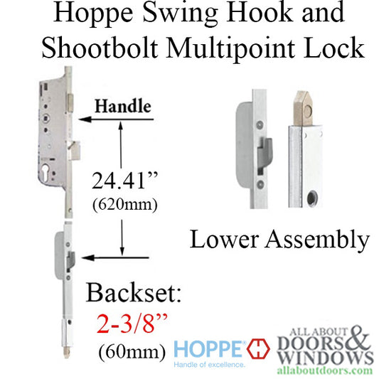 Hoppe HLS 9000 Swing Hook / Shootbolt 16/60/92, hook at 24.41"