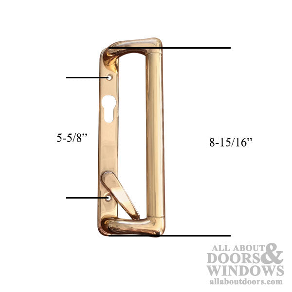 Champion Cologne Active Patio Door Handleset, Euro Cylinder - Brass - Champion Cologne Active Patio Door Handleset, Euro Cylinder - Brass