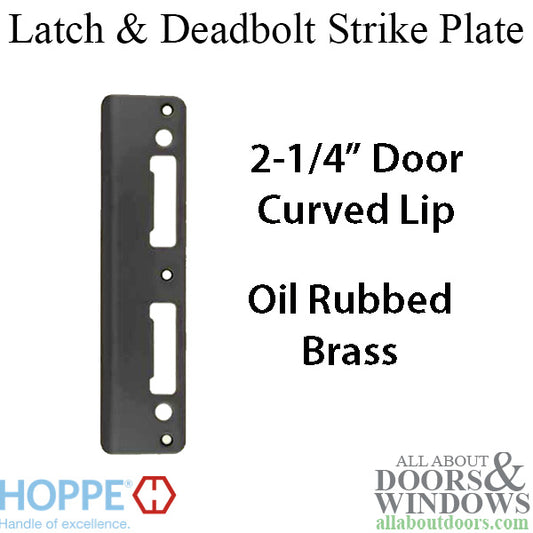 Latch & Deadbolt Strike Plate, 2-1/4 Door PC0015N - Oil Rub Brass