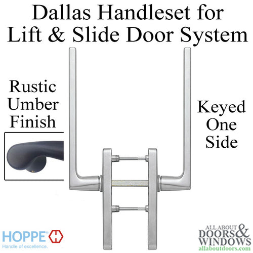 Dallas Handleset for Active Lift and Slide Door System, Keyed One Side - Rustic Umber - Dallas Handleset for Active Lift and Slide Door System, Keyed One Side - Rustic Umber