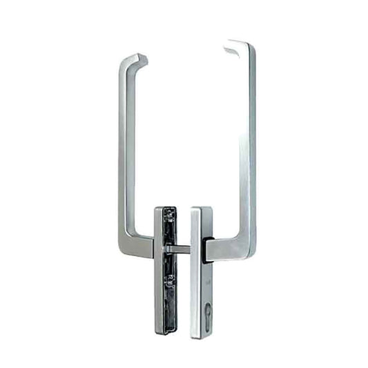 DIRIGENT Turn Handles, Inside and Outside, with Cylinder Holes, Silver