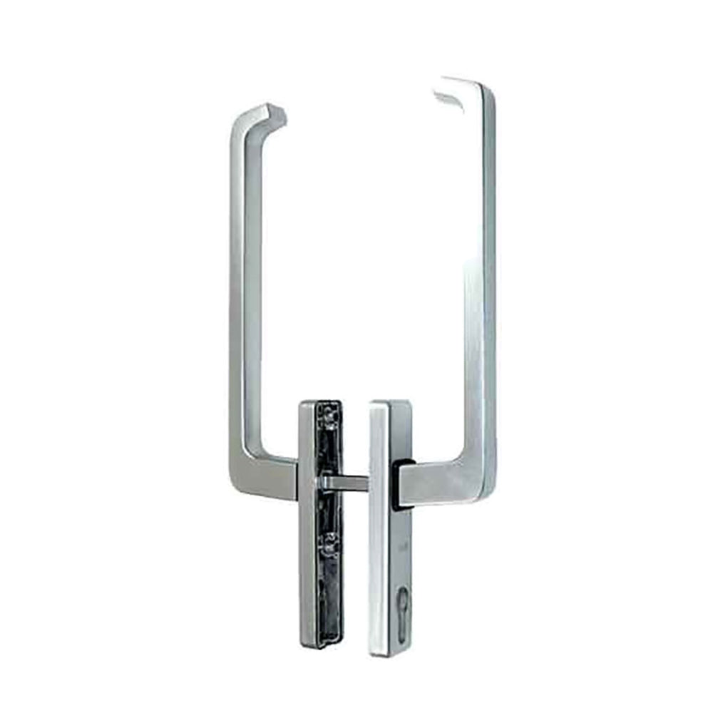 DIRIGENT Turn Handles, Inside and Outside, with Cylinder Holes, Silver - DIRIGENT Turn Handles, Inside and Outside, with Cylinder Holes, Silver