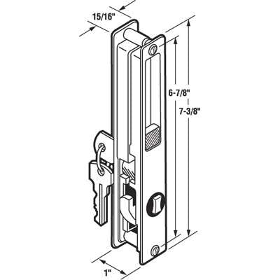 Daryl PR300 Patiorama Keyed Handle Set, Flush Type, 6-7/8 screws - Daryl PR300 Patiorama Keyed Handle Set, Flush Type, 6-7/8 screws