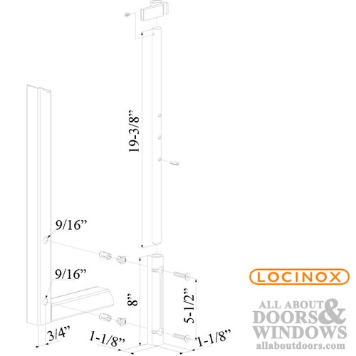 Surface-Mounted Dropbolt with Hot-Dip Galvanized Bolt - Choose Color/Finish - Surface-Mounted Dropbolt with Hot-Dip Galvanized Bolt - Choose Color/Finish