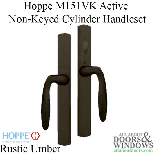 HOPPE HLS 9000 Sliding Door Modern Handle Set with Verona Lever Active Non-Keyed Rustic Umber