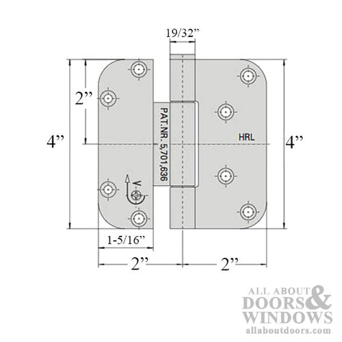 Adjustable Hinge Millennium 2D 4 x 4 Set  Inswing - Adjustable Hinge Millennium 2D 4 x 4 Set  Inswing