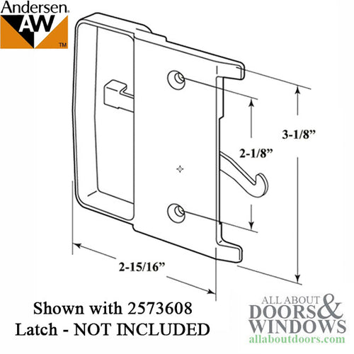 Andersen Window - Frenchwood Gliding Door - Screen Door Handle, Inside 4 Panel - White - Andersen Window - Frenchwood Gliding Door - Screen Door Handle, Inside 4 Panel - White