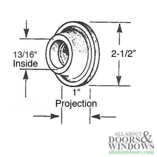 Door Bumper, Concave 2-1/4 Wall Mount - Door Bumper, Concave 2-1/4 Wall Mount