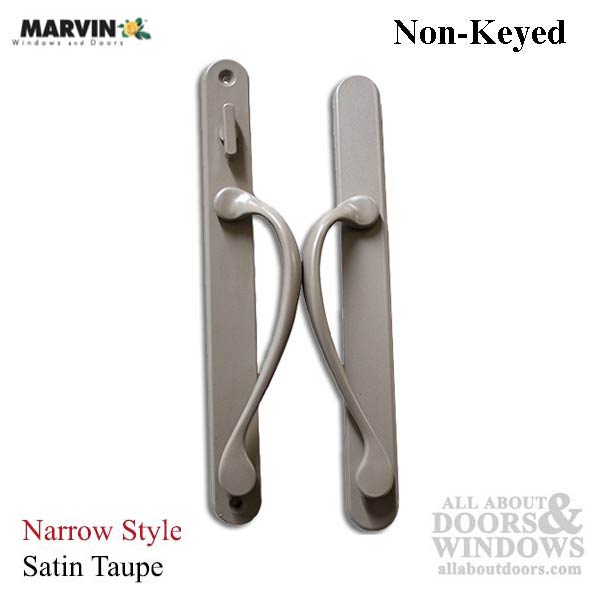 Marvin Narrow Traditional, Non-Keyed Sliding Patio Door Handle - Satin Taupe - Marvin Narrow Traditional, Non-Keyed Sliding Patio Door Handle - Satin Taupe