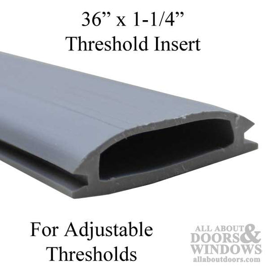 36 Inch by 1-1/4 Inch Vinyl Threshold Replacement Insert for Adjustable Thresholds - Gray