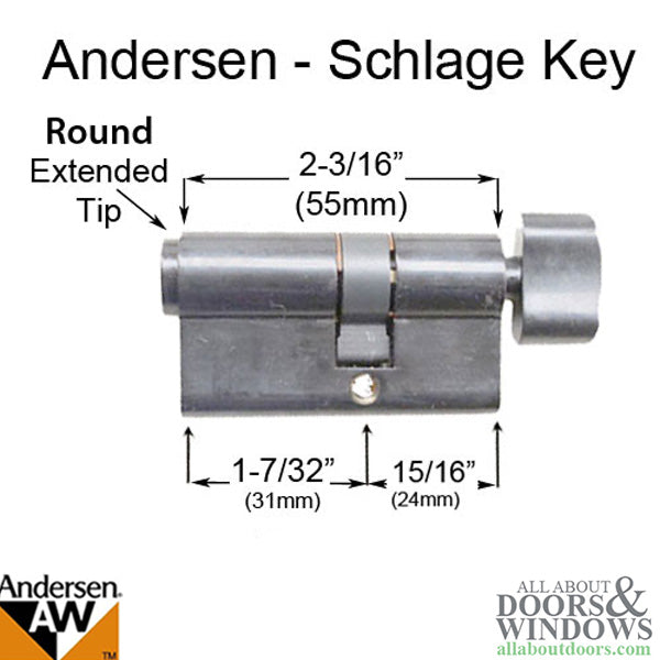 Andersen Keyed Door Cylinder For Storm Doors Keyed Schlage Euro Cylinder 3 colors - Andersen Keyed Door Cylinder For Storm Doors Keyed Schlage Euro Cylinder 3 colors