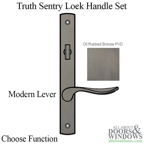 Truth Sentry Lock Handle Set, Modern, Decorative over Solid Brass, PVD Bronze - Truth Sentry Lock Handle Set, Modern, Decorative over Solid Brass, PVD Bronze