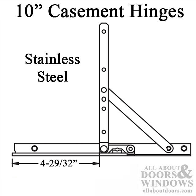 Casement Hinge 4-29/32 opening, Truth 10 inch track - Pair - Casement Hinge 4-29/32 opening, Truth 10 inch track - Pair