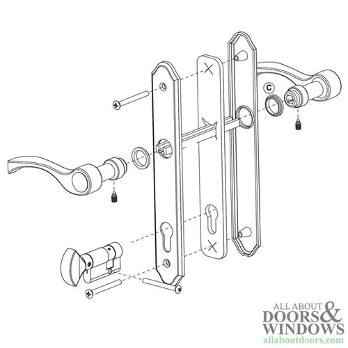 Weather Shield Multipoint Lock Arched Traditional Handle Set Non-Keyed - Weather Shield Multipoint Lock Arched Traditional Handle Set Non-Keyed