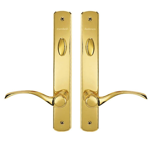 Hardware Kit, Double Door, Newbury, Active / Passive Door - Bright Brass - Hardware Kit, Double Door, Newbury, Active / Passive Door - Bright Brass