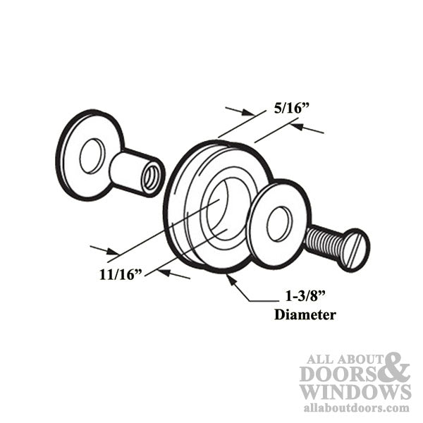 Bottom Mount Nylon Roller Assembly for Sliding Screen Door - Bottom Mount Nylon Roller Assembly for Sliding Screen Door