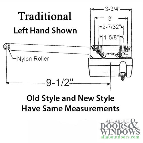 Truth 15.31 Traditional 9-1/2 Straight Arm Casement Operator-CHOOSE COLOR - Truth 15.31 Traditional 9-1/2 Straight Arm Casement Operator-CHOOSE COLOR