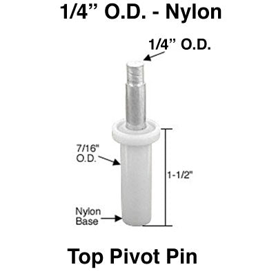 Acme 2822 Wardrobe Door Pivot Pin ¼ Inch Diameter