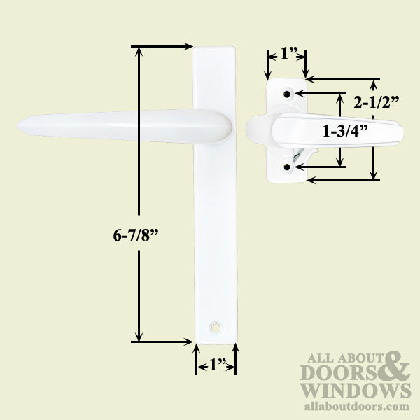 Surface Mount Handle with Night Lock, Storm Door Hardware Kit - Surface Mount Handle with Night Lock, Storm Door Hardware Kit