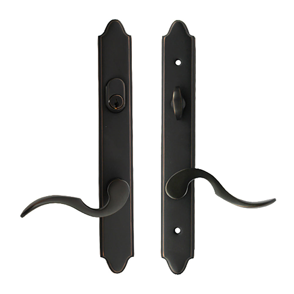 Emtek 1471 Concord 11 Inch Keyed Multipoint Lock Trim, Keyed Alike, Cortina Handle, Left-Handed - Oil Rubbed Bronze - Emtek 1471 Concord 11 Inch Keyed Multipoint Lock Trim, Keyed Alike, Cortina Handle, Left-Handed - Oil Rubbed Bronze