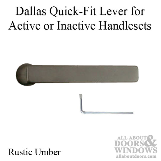 Dallas Lever Handle for Active/Inactive Handlesets - Rustic Umber