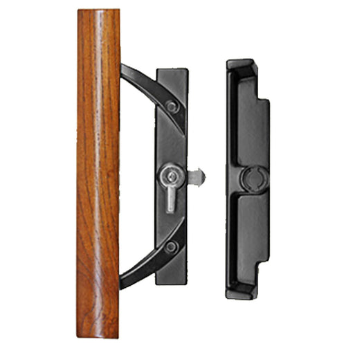 Quaker/Wells Patio Door Handle, 3-15/16 Inch Hole Center, Black - Quaker/Wells Patio Door Handle, 3-15/16 Inch Hole Center, Black