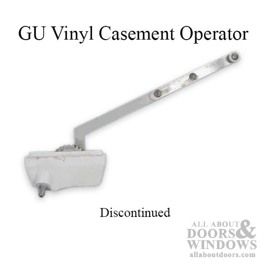 G-U  Straight Arm Rear Mounted, Vinyl Casement Operator, LH - Wh