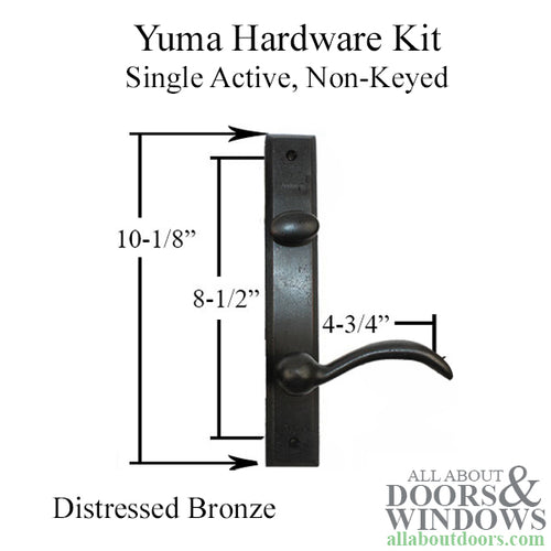 Andersen Yuma Single Door Hardware Kit - Active, Non-Keyed - Distressed Bronze - Andersen Yuma Single Door Hardware Kit - Active, Non-Keyed - Distressed Bronze