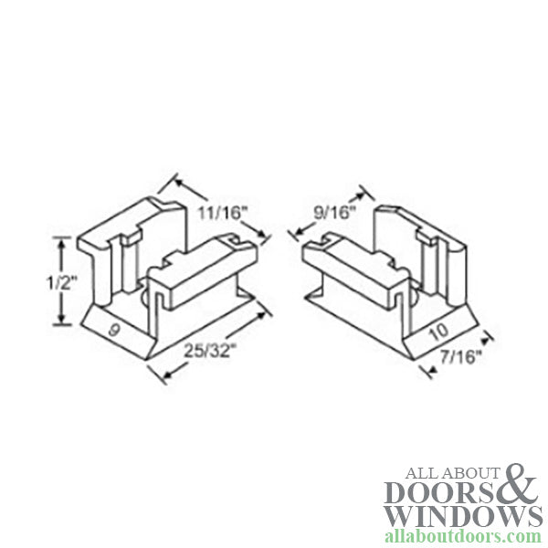 Lower Sash Clip, Plastic - Pair - Lower Sash Clip, Plastic - Pair