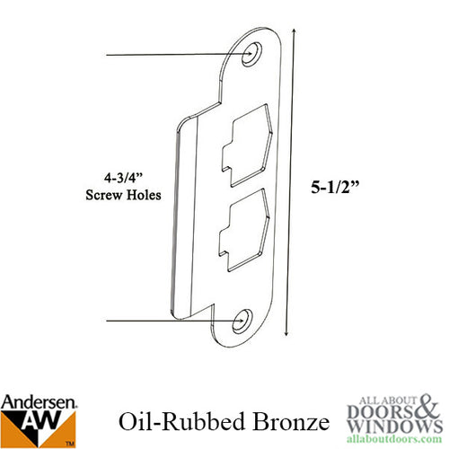 Andersen Latch & Deadbolt Strike Plate Cover, AS/SA Single Door - Oil Rubbed Bronze - Andersen Latch & Deadbolt Strike Plate Cover, AS/SA Single Door - Oil Rubbed Bronze