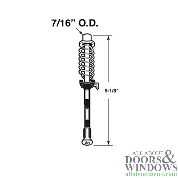 Floataway Guide Pin w/ Cap, Metal Closet Door Pivot Rod, 1/4 Diameter - Floataway Guide Pin w/ Cap, Metal Closet Door Pivot Rod, 1/4 Diameter