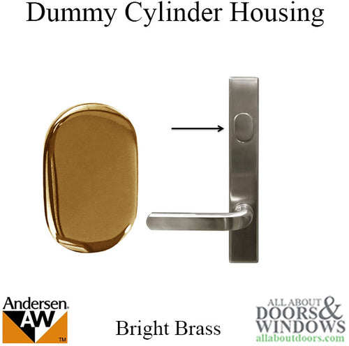 Dummy Cylinder Housing, Andersen - Bright Brass - Dummy Cylinder Housing, Andersen - Bright Brass