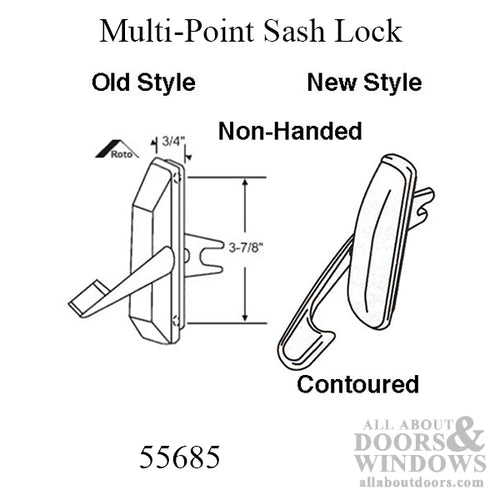 Multi-point Sash Lock, 1-1/8  Non-Handed - White - Multi-point Sash Lock, 1-1/8  Non-Handed - White