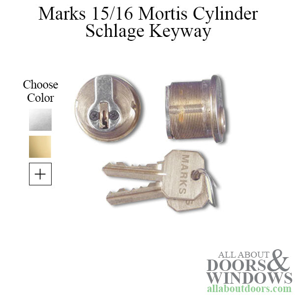 Marks Mortise 5 Pin Cylinder with Cam 15/16 Inch Cylinder Length - Marks Mortise 5 Pin Cylinder with Cam 15/16 Inch Cylinder Length