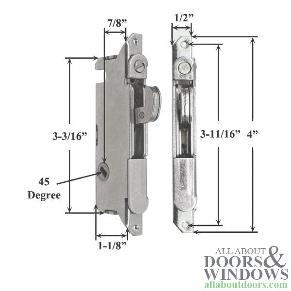 Mortise Lock For Sliding Patio Doors 45 Degrees Slot For For Wood And Vinyl Sliding Patio Doors - Mortise Lock For Sliding Patio Doors 45 Degrees Slot For For Wood And Vinyl Sliding Patio Doors