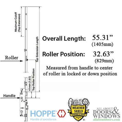 16mm Manual Top Extension, Roller @ 32.63