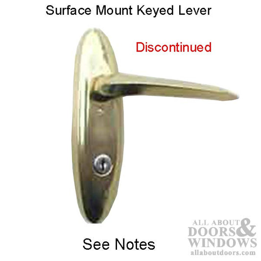 Larson Surface Mount Handle Set and Deadbolt with Curved Handle 1.75 Inch Hole Spacing