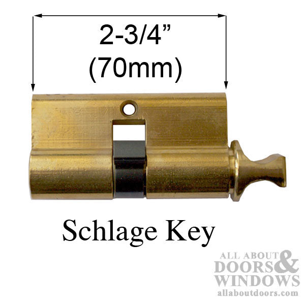 70mm Active 35/35 Single Cylinder 360° Euro Profile Cylinder, Schlage  Key - Brass - 70mm Active 35/35 Single Cylinder 360° Euro Profile Cylinder, Schlage  Key - Brass