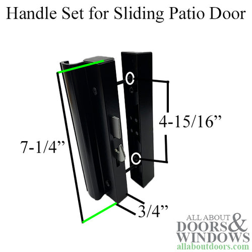 Handle Set for Sliding Patio Door Inside and Outside Pull Face Mounting Keeper - Handle Set for Sliding Patio Door Inside and Outside Pull Face Mounting Keeper