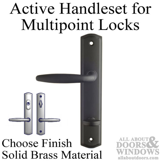 Active Keyed Handle Set 800C - for Multipoint Locks - Solid Brass - Choose Finish