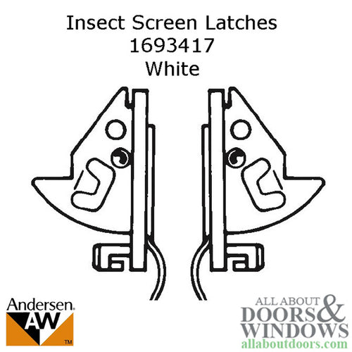 Andersen Screen Latches For Perma Shield Narroline Windows Insect Screen Latches White - Andersen Screen Latches For Perma Shield Narroline Windows Insect Screen Latches White