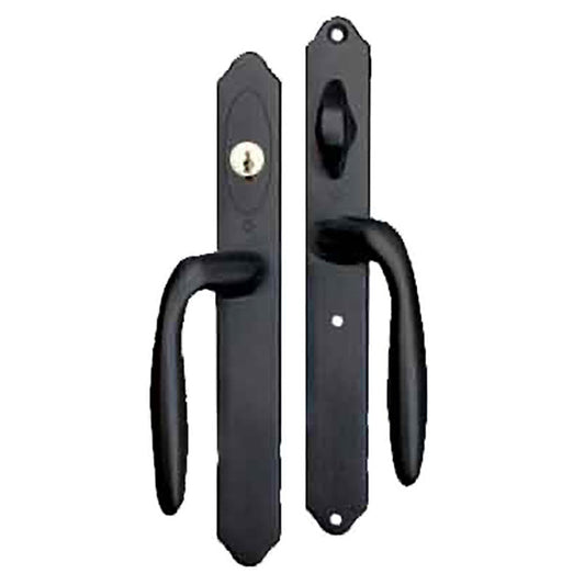 HOPPE HLS 9000 Sliding Door Handle Set Verona Lever Active Keyed Matte Black