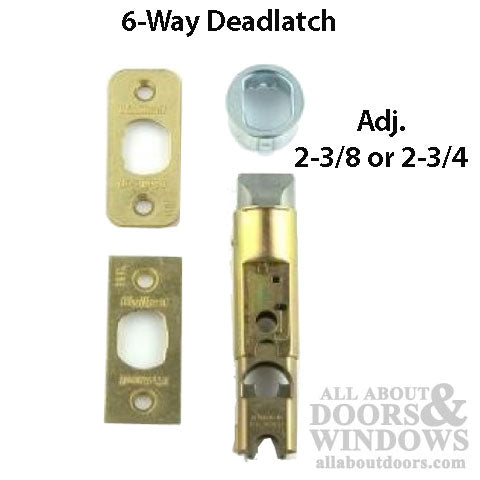 Kwikset Deadlatch, Adjustable 2-3/8 & 2-3/4 - Brass Face