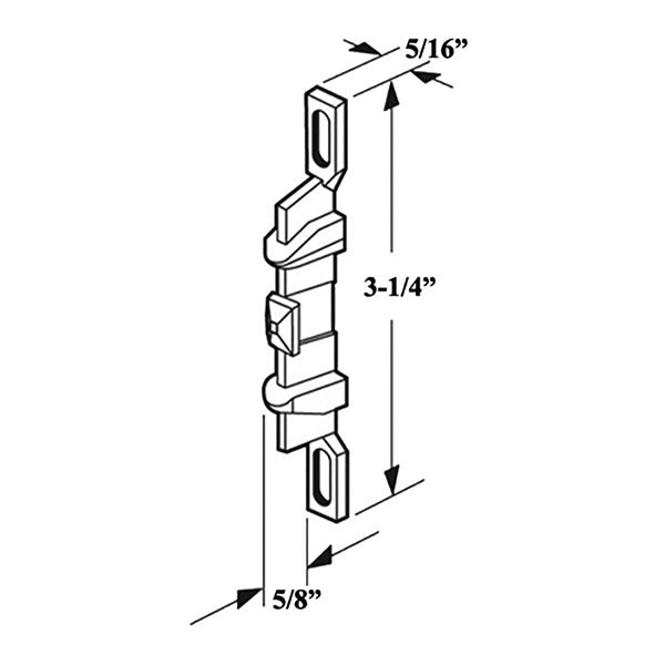 3-1/4 Inch Adjustable Plastic Latch Strike for Sliding Screen Door - Black - 3-1/4 Inch Adjustable Plastic Latch Strike for Sliding Screen Door - Black