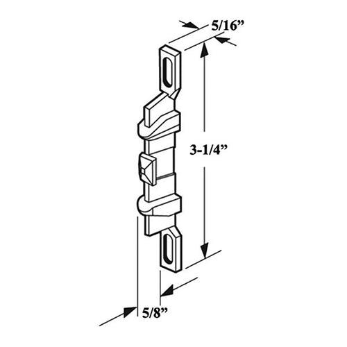 3-1/4 Inch Adjustable Plastic Latch Strike for Sliding Screen Door - Black - 3-1/4 Inch Adjustable Plastic Latch Strike for Sliding Screen Door - Black