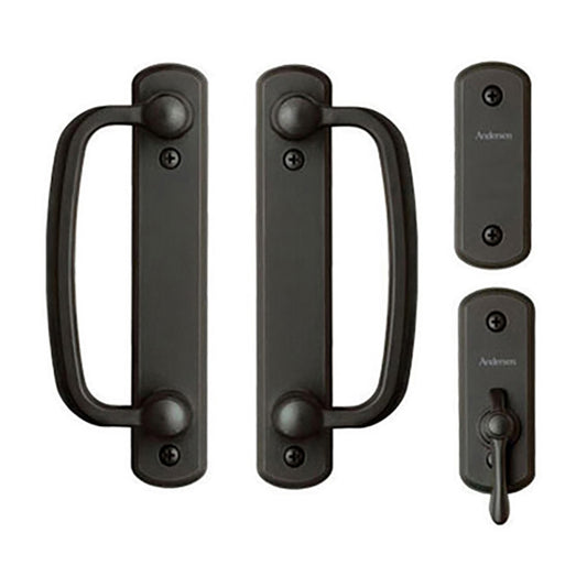 Andersen Frenchwood Gliding Door Trim Hardware, Albany, 4 Panel Interior and Exterior  - Black