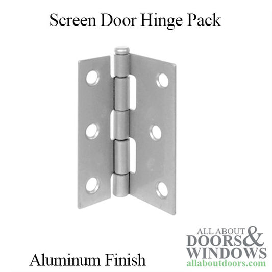 Screen Door Hinges 2.25 x 3 Aluminum 2 Pack